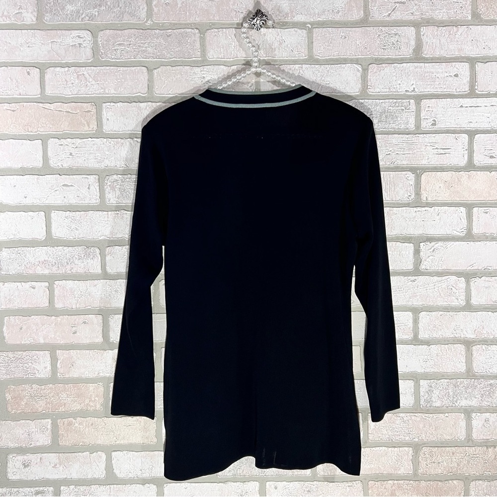 Exclusively Misook Petite Open Front Long Sleeve Black Cardigan Size XS - Picture 8 of 8